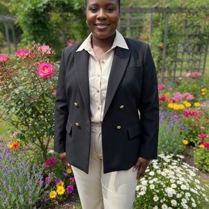 Black Double-Breasted Women's Blazer
